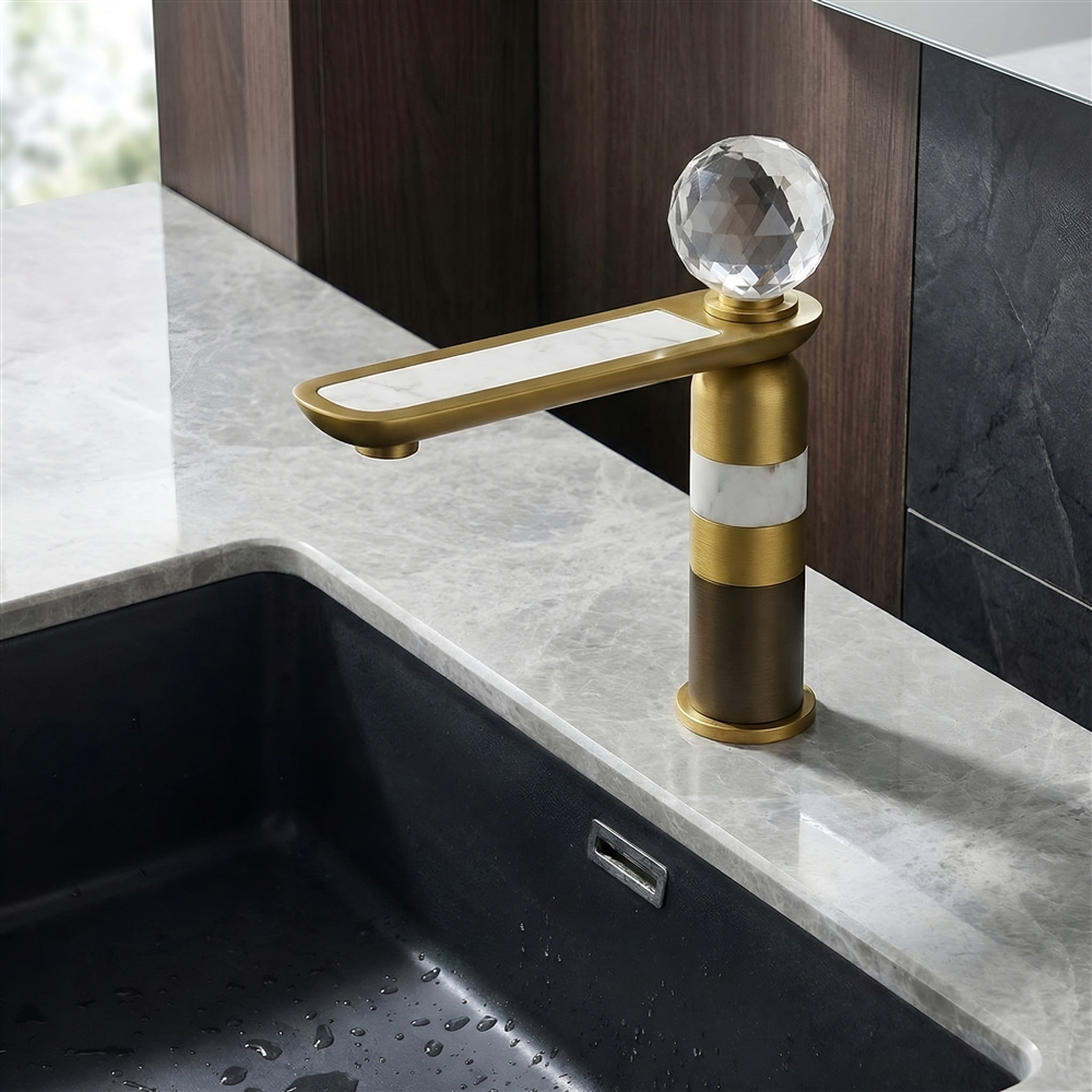 Satin Gold White Marble